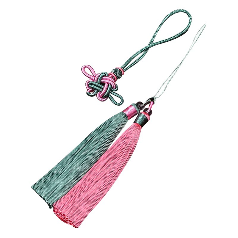 Китайская кисточка с узлом, двухцветная кисточка с двойной кисточкой, вертикальная гладкая и гладкая, DIY автомобильный кулон, производитель аксессуаров