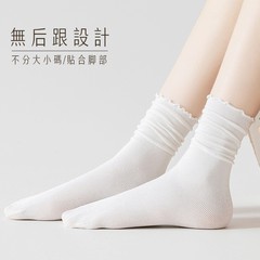 襪子女中筒夏季薄款木耳堆堆襪天鵝絨樂福鞋白色夏天長襪冰冰襪