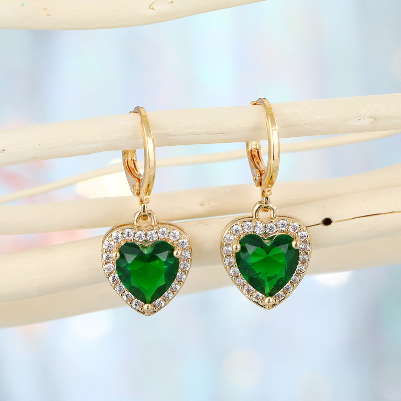 Korean Diamond Alloy Plating Heart-shaped Earrings display picture 3