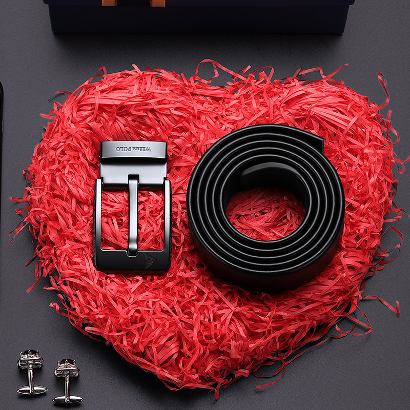 Cinturón Emperor Paul para hombre, cinturón versátil de negocios de cuero genuino de alta gama, cinturón con hebilla de aleación para hombre, producto genuino.