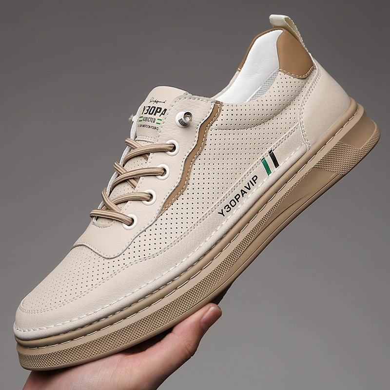 Полая дышащая Спортивная сетчатая обувь, кроссовки, мужская кожаная мужская обувь Baita, молодежная рабочая одежда, модная обувь, удобная Нескользящая кожаная обувь