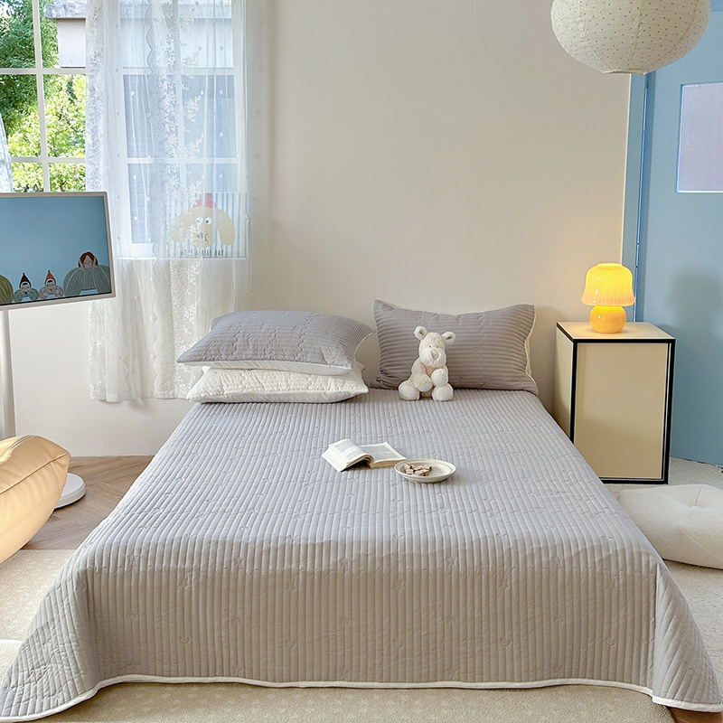 Tapa de cama acolchada de algodón lavado pieza individual 2025 nueva funda de almohada de sábana de tatami para niños de cuatro estaciones