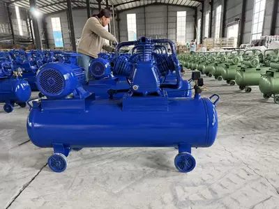 Piston-type air compressor, industrial-grade reciprocating 0.9 high-pressure air pump, 380V mobile belt-type air compressor (Hava kompressorları) - 09125-high-pressure