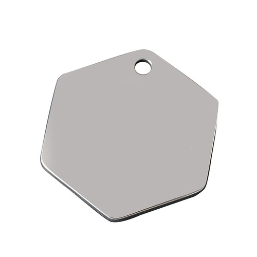 Factory Direct Sales Stainless Steel Hexagon Laser UV Color Printing Blank Material Festival Gift Engraved Stainless Steel Pendant