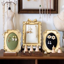 复古首饰展示架相框绒布饰品架耳环项链收纳陈列珠宝拍摄摆摊道具