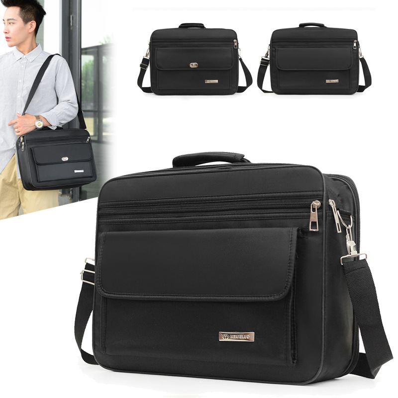 Business Men's Bag Korean Style Single Shoulder Crossbody Bag New Oxford Cloth Computer Bag Fashionable Large Capacity Portable Briefcase