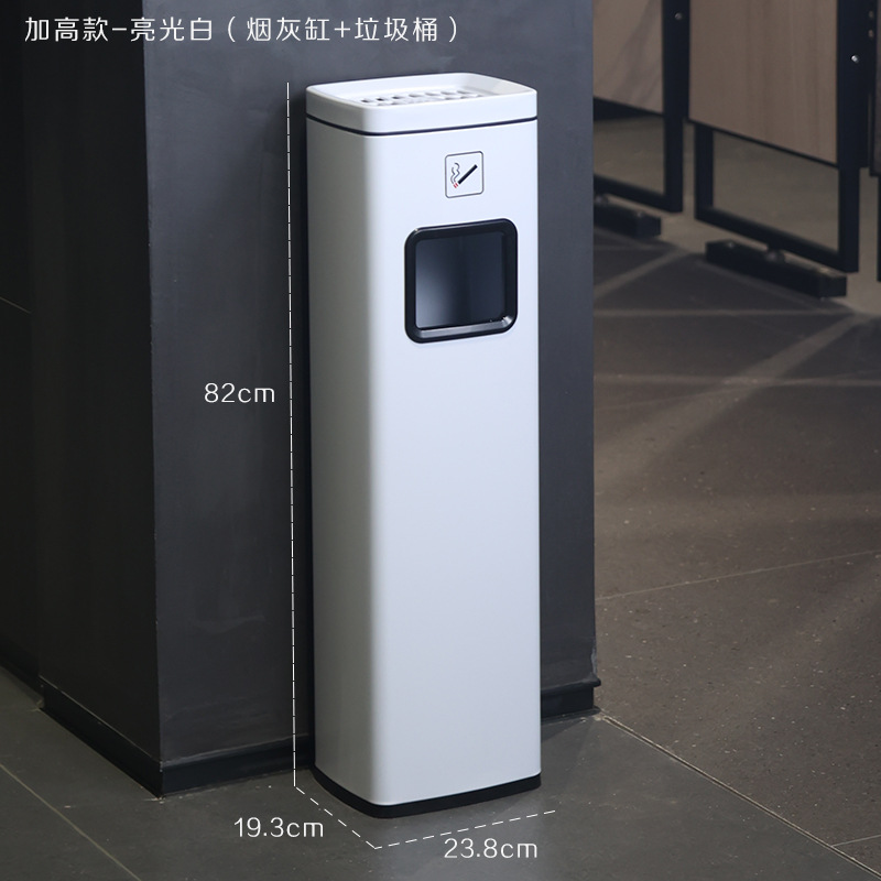 Mayor-blanco brillante (Cenicero + bote de basura)