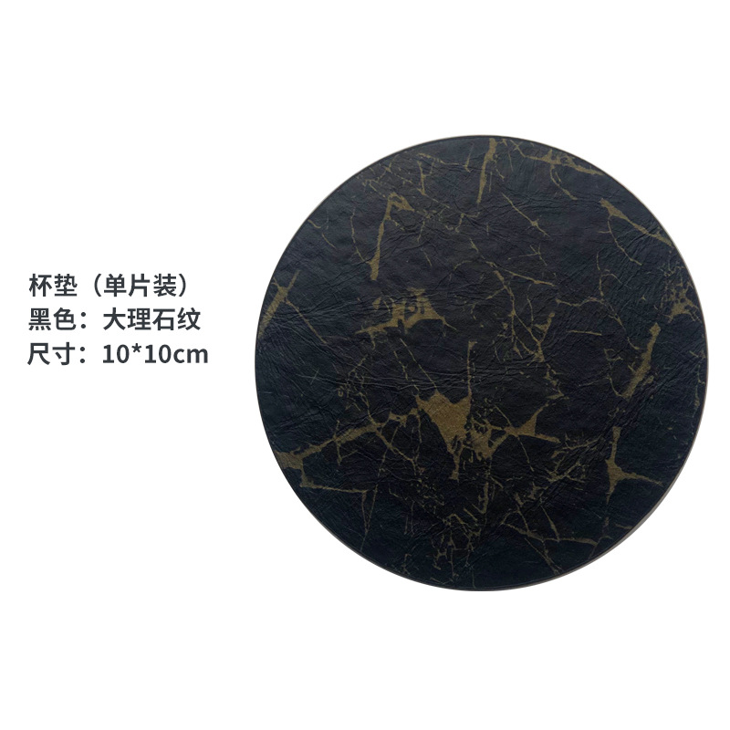 Posavasos de una sola pieza de mármol negro