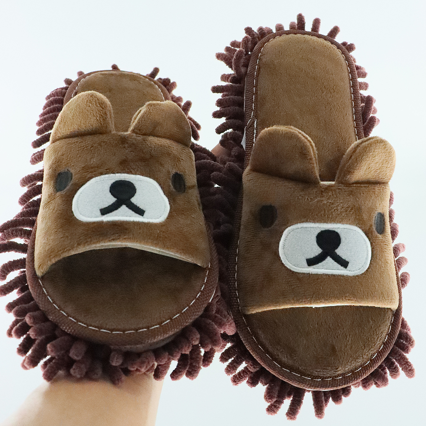 Foreign Trade Surplus Lazy Mop Slippers for Adults, Silent Cartoon Mop Slippers, Chenille, Removable and Washable for Wooden Floors