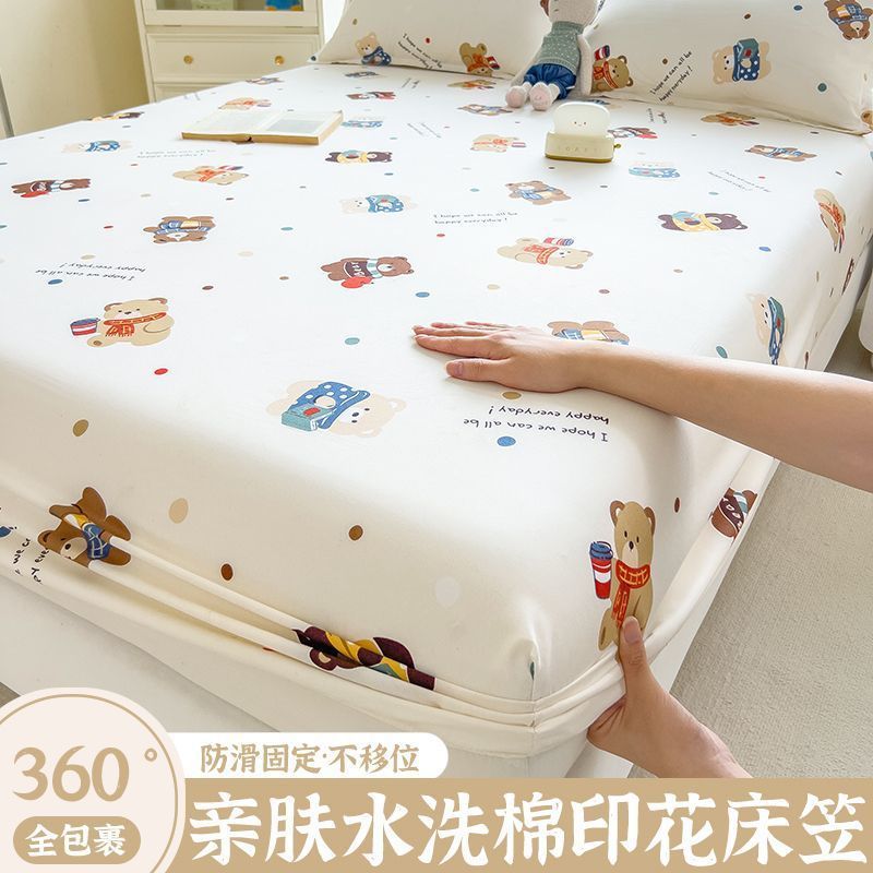 ボックスシーツ シングルピース ベッドカバー ベッドカバー サマーシモンズマットレス ウォッシュドコットン 防塵保護カバー ベッドシーツ 2025年新スタイル|undefined