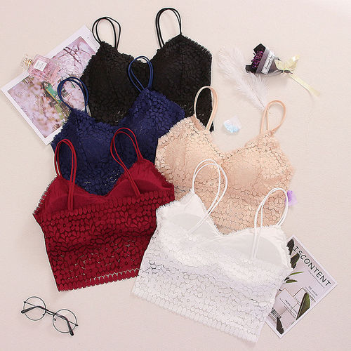 Cross-border large size lace beautiful back underwear for girls, tube top suspender underwear, sexy push-up vest to wrap breasts