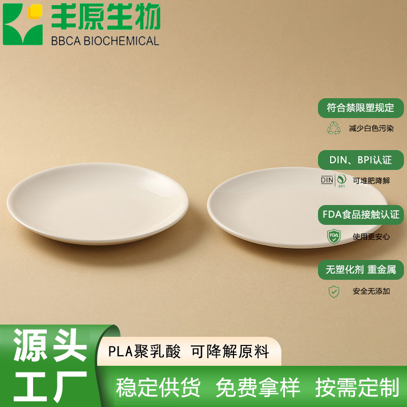 Imitation Porcelain Round Snack Plate and Side Dish Plate Made of Pla Eco-Friendly Material, Suitable for Home, Restaurant, and Hotel Use, High Temperature Resistant, Easy to Clean