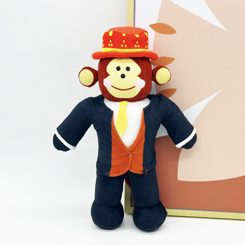 跨境新品  steal a brainrot jandel戴红帽子的黑猴子毛绒玩具玩|undefined