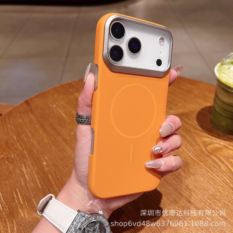 适用iPhone17Promax金甲磨砂磁吸手机壳苹果16镂空按键超薄PC护套|undefined