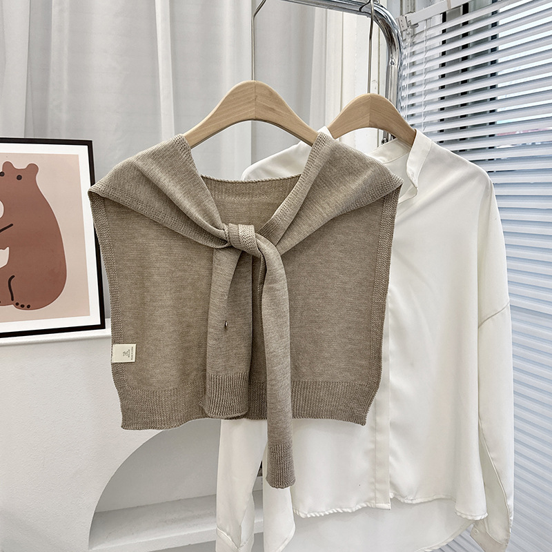 Nuevo estilo coreano Dongdamen sólido chale de punto para mujeres primavera y otoño con cardigans delgados de verano bufandas de nudos