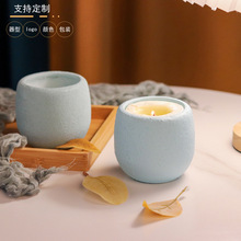 2023新款跨境水泥罐粗糙表面马克龙喷砂水泥蜡烛杯蜡烛罐混凝土