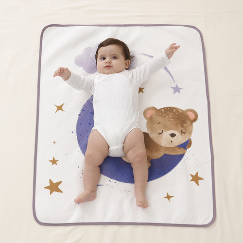 婴幼儿童空气层隔尿垫宝宝独版数码印花尿布垫可水洗透气月经垫