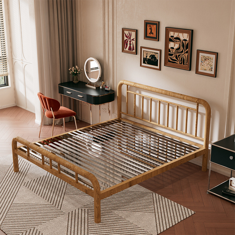 304 stainless steel bed frame oak color + 23 beams