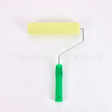源头工厂批发定制滚筒刷纯淡青色毛套绿色塑料手柄油漆小滚筒毛刷