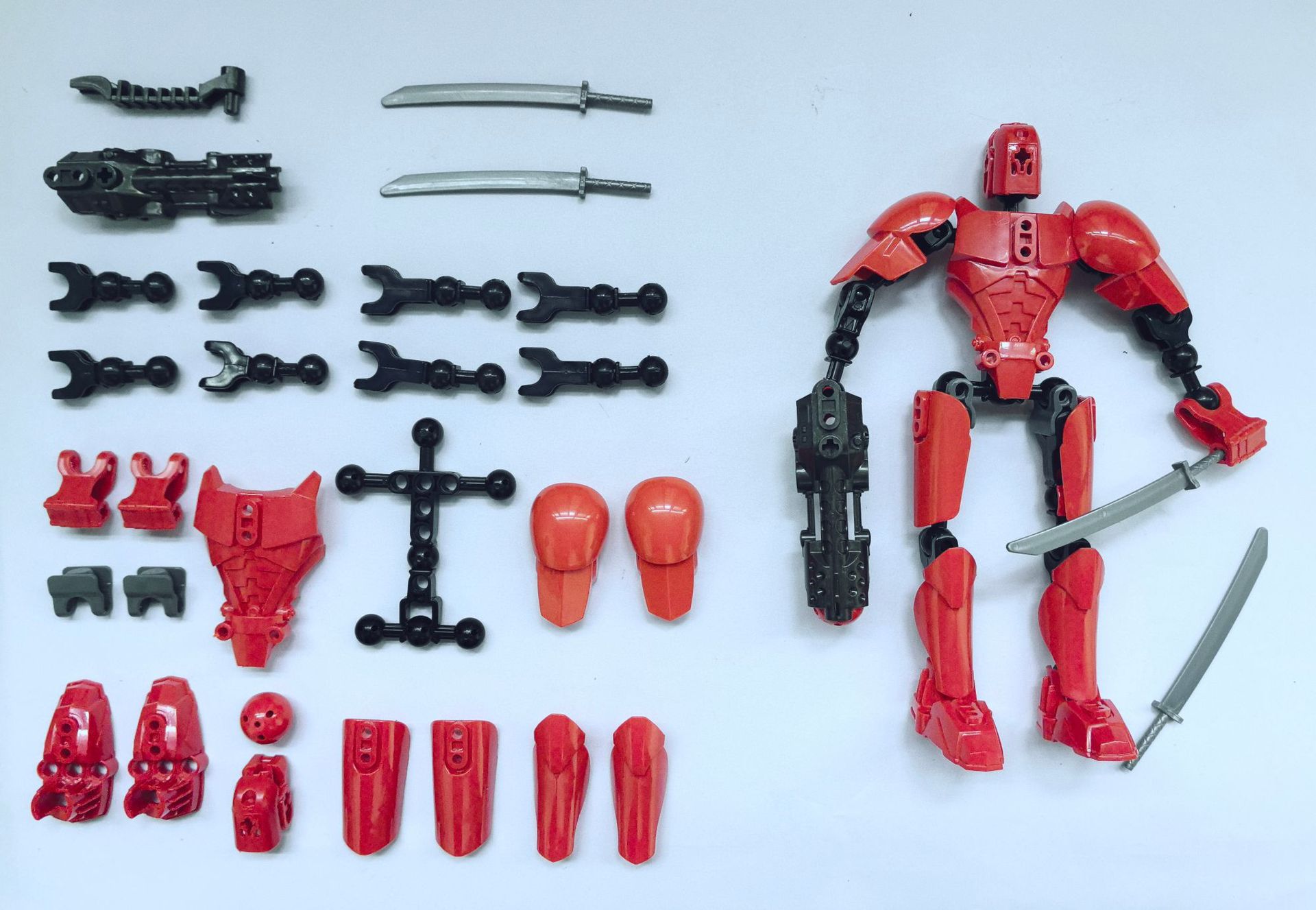 新款积木款红色（武器可以发射圆珠）