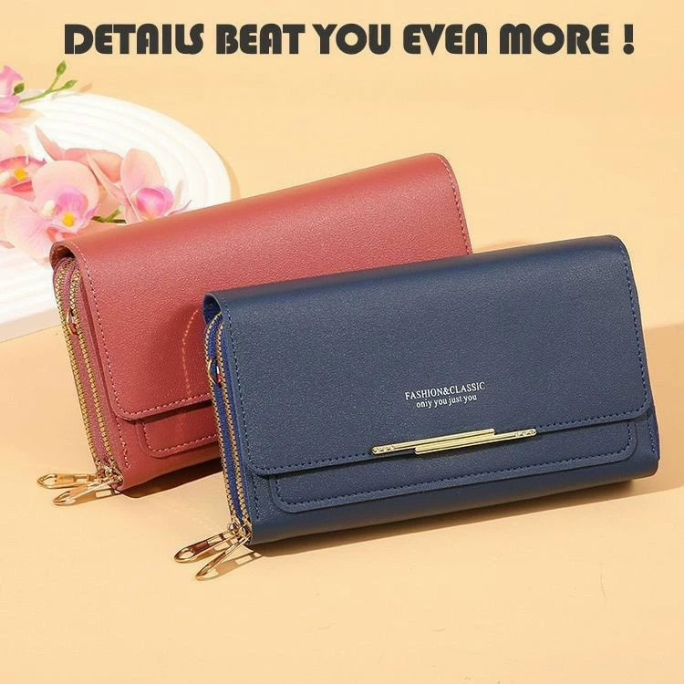 Популярная корейская сумка через плечо с большим объемом для женщин, длинная сумка для монет и телефона