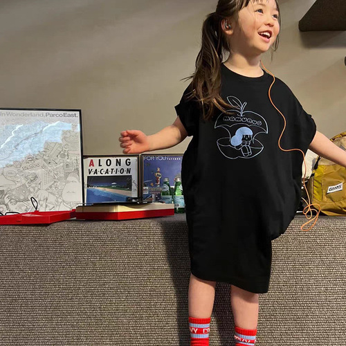 2024 Summer New Children's Parent-Child Co-branded Cotton Dress with Added Volume Casual Long Skirt