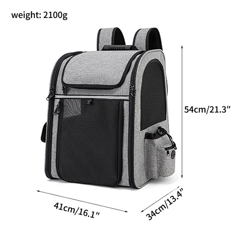 Nueva bolsa para mascotas, bolsa para gatos de doble hombro, mochila para perros plegable y expandible transpirable portátil, gran capacidad