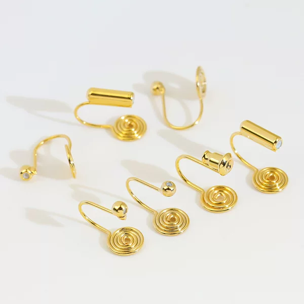 Earrings jewelry accessories diy painless non-pierced mosquito coil ear clip converter copper plated 18K real gold color retention