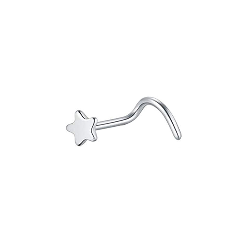 Nieuwe 15-delige set roestvrijstalen, grensoverschrijdende, populaire neuspiercings met open geometrische vormen en ingelegde zirkonia, inclusief koperen piercing._voghion.com