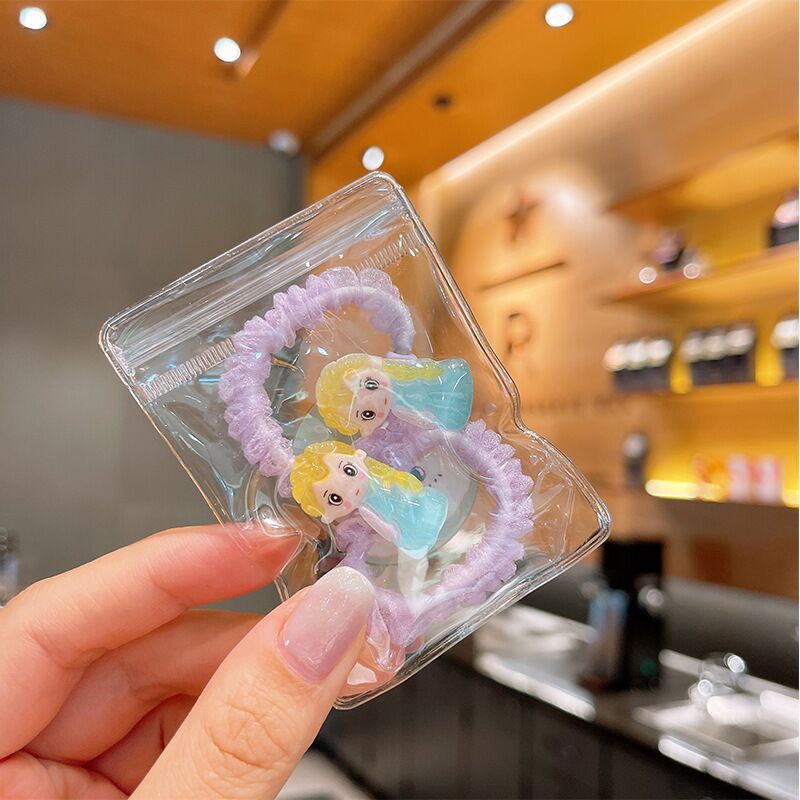 Banda de pelo de intestino delgado de dibujos animados para niños Coreano lindo lazo banda de goma para cabello Niñas bebé no duele cuerda de pelo tocado al por mayor