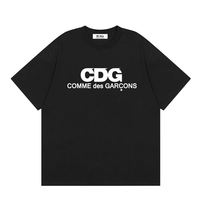 Summer Men's Heavyweight Pure Cotton T-Shirt, Cross-Border Trendy Brand Cdg Print, Round Neck, Short Sleeve, Long Sleeve, Couple Style, One Piece
