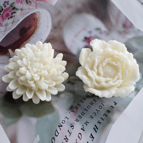 diy chrysanthemum carnation peony lotus valentine rose scented candle plaster handmade silicone mold