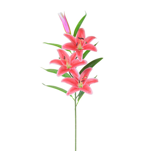 Simulation flowers single piece film 3 headed lily wedding celebration photography arrangement artificial flowers home decoration ornament manufacturer wholesale