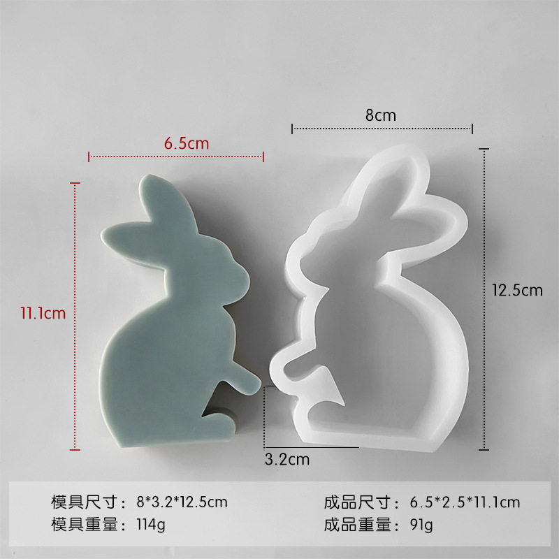 Jiahuimei conejo aromaterapia vela molde de silicona animal yeso decoración DIY epoxi Decoración