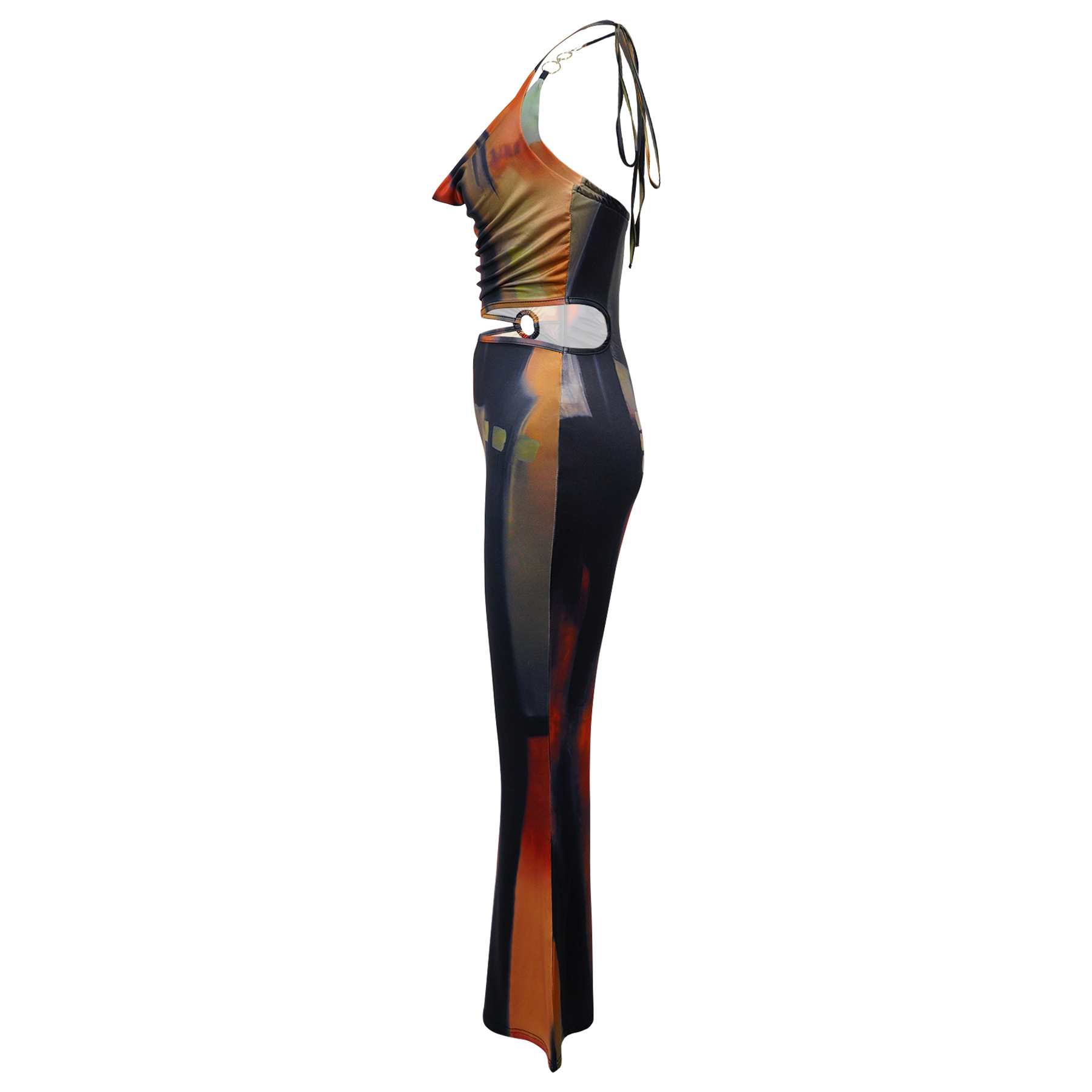 Damen Jumpsuit Mit Neckholder Und Taillengürtel Für Elegante Looks_voghion.com