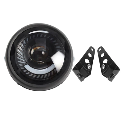 Motorcycle Swirl-Shaped 6.5inch Led Headlight Harley Led Headlight Retro Headlight Metal Led Headlight (Motorcycle headlights, headlights) - one-eye-bracket