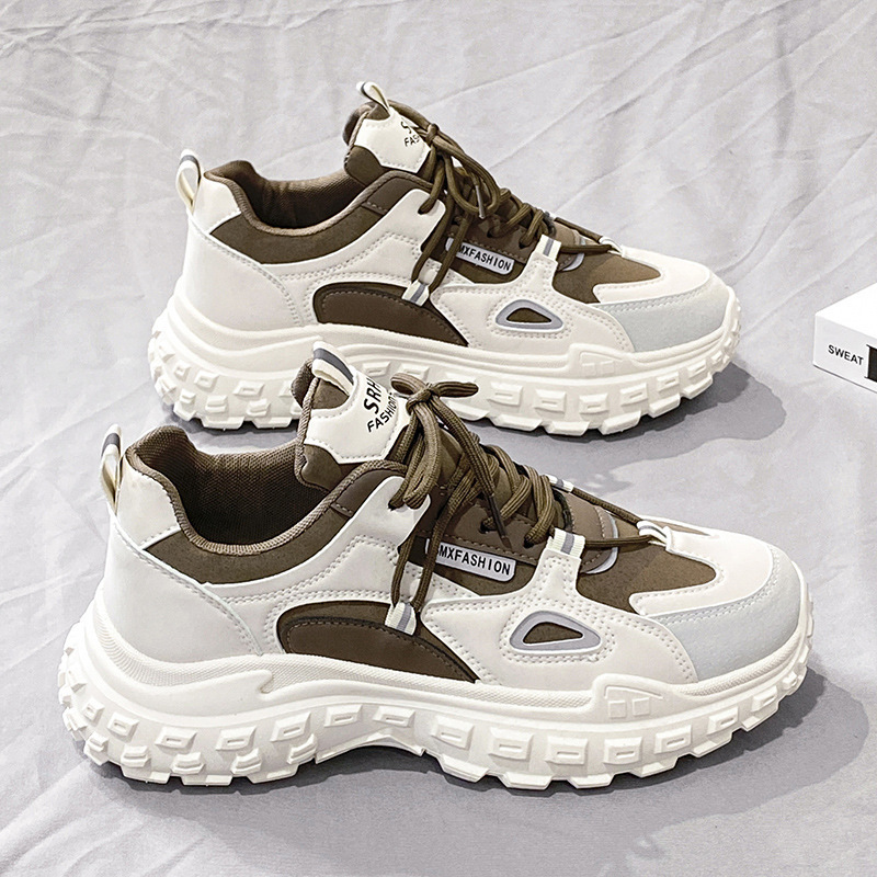 Heren sneakers wit casual met plateau in dad stijl_voghion.com