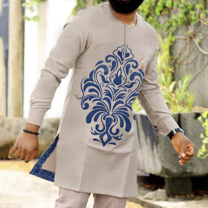 2021 Export Autumn and Winter New Men's Mid-Length Shirt Digital Printed Long-Sleeved Suit 981492 2021 Export Autumn and Winter New Men's Mid-Length Shirt Digital Printed Long-Sleeved Suit 981492