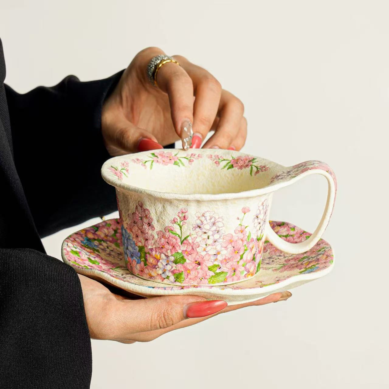 Tazas de café vintage, tazas de té de la tarde, tazas de café con latte, tazas de agua exquisitas de alta calidad para las chicas.