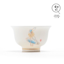 白玉蘭羊脂玉瓷家用会客厂家直销高档功夫茶具单茶杯盏品茗杯陶瓷