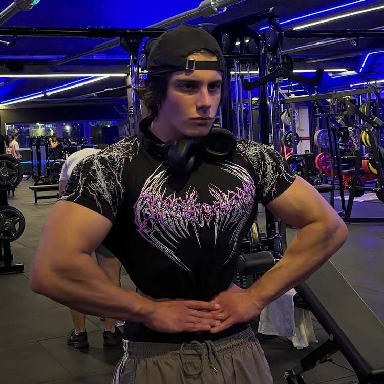 Breathedivinity American Fashion Brand Dark Style Sports High-Elastic Short-Sleeved Tights Men's Fitness Clothing