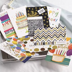 High-end business birthday greeting card simple bronzing birthday gift small card to send customers and employees birthday greeting card