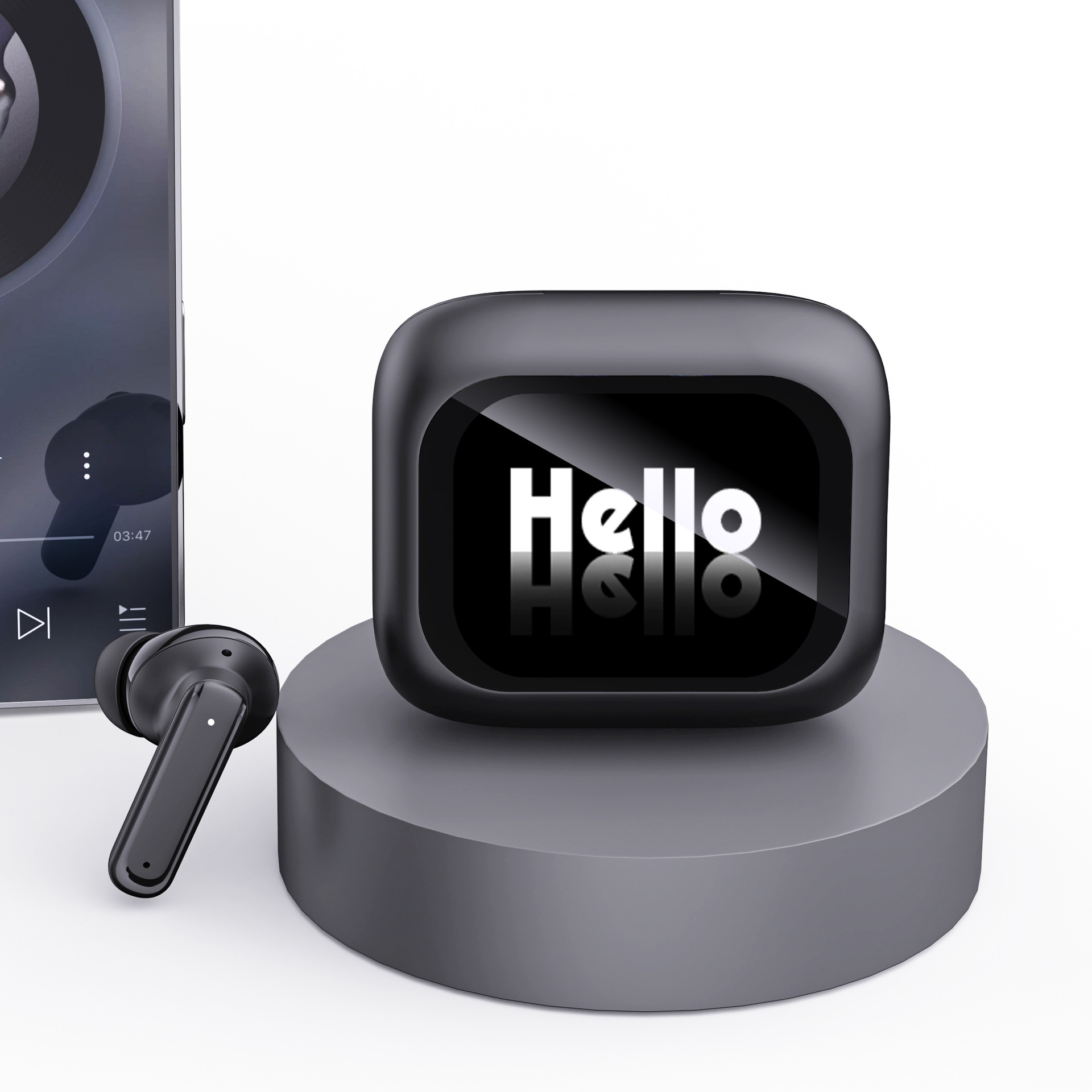 Auriculares Bluetooth con pantalla a color transfronteriza, pantalla digital, auriculares Bluetooth inalámbricos, teléfono estéreo deportivo en la oreja HD