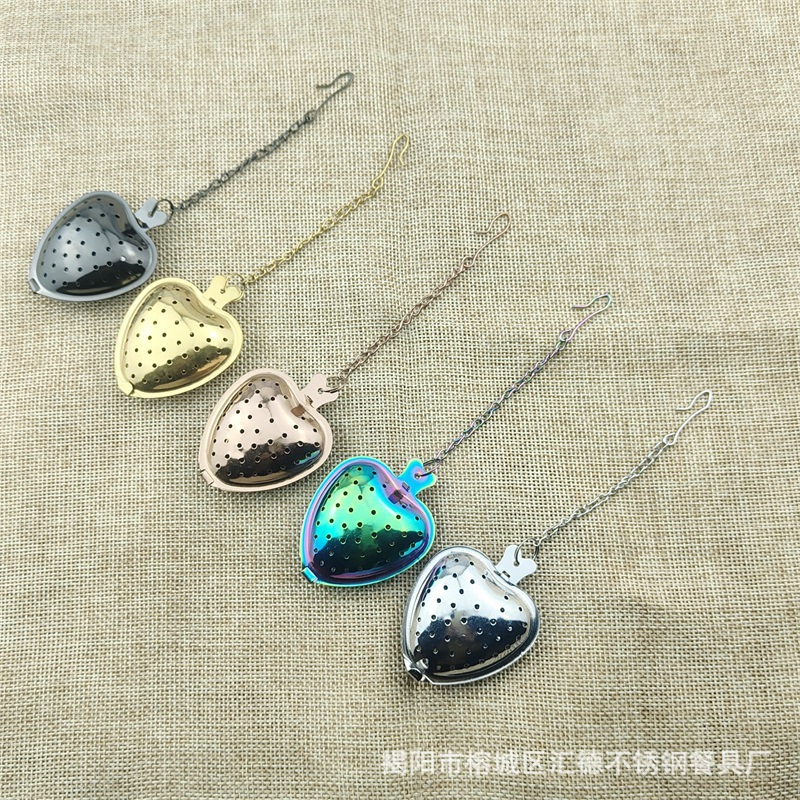 韩式不锈钢链条茶球 茶叶过滤器 创意爱心茶漏 品质生活花茶茶夹