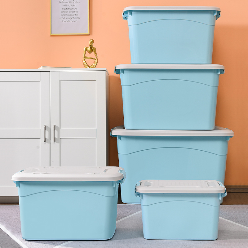Caja de almacenamiento engrosada Caja de almacenamiento de artículos diversos de plástico para el hogar Caja de almacenamiento de ropa y juguetes Caja de almacenamiento extragrande extraíble