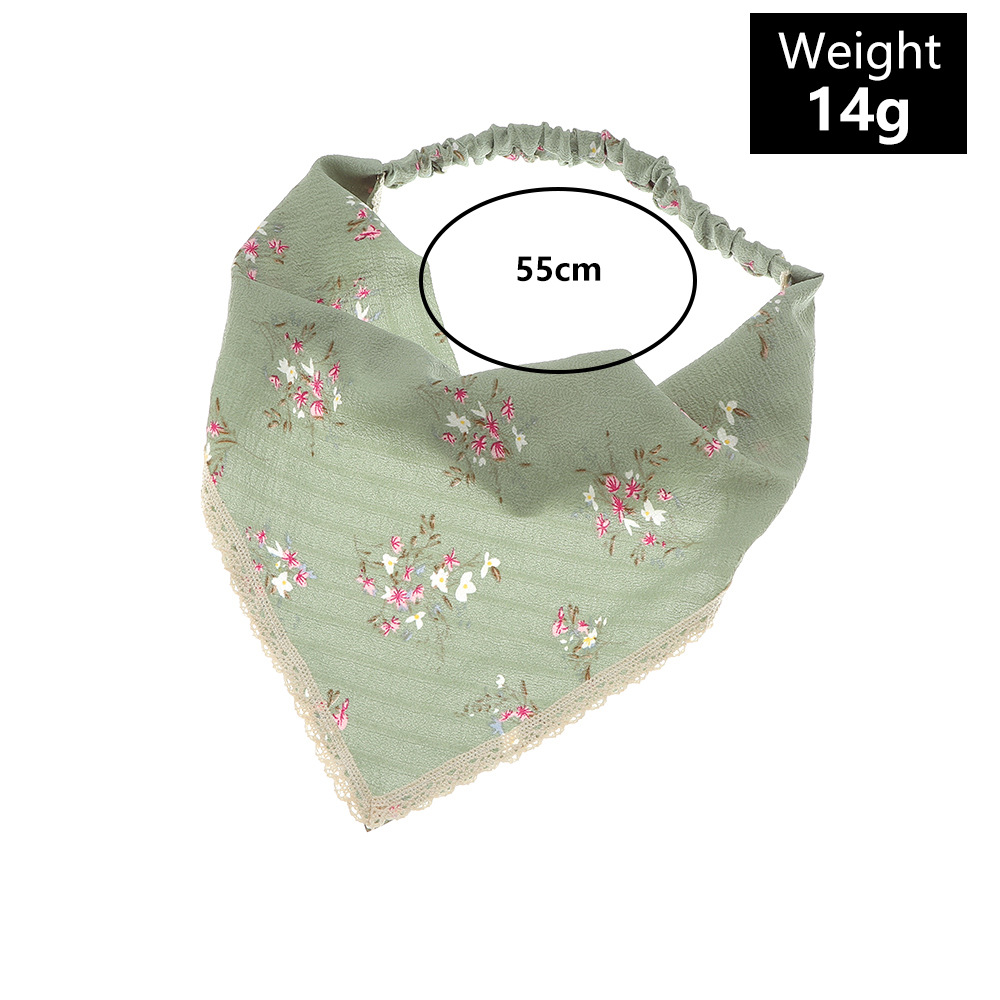 Amazon New Triangular Binder Hair Band Womens Oil SmokeProof Floral Headscarf Autumn and Winter New Elastic Ribbon Women Bandeaupicture2