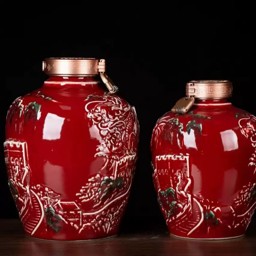 白酒瓶景德镇陶瓷五斤十斤酒坛可加印雕刻酒坛白酒瓶酒坛十斤龙坛