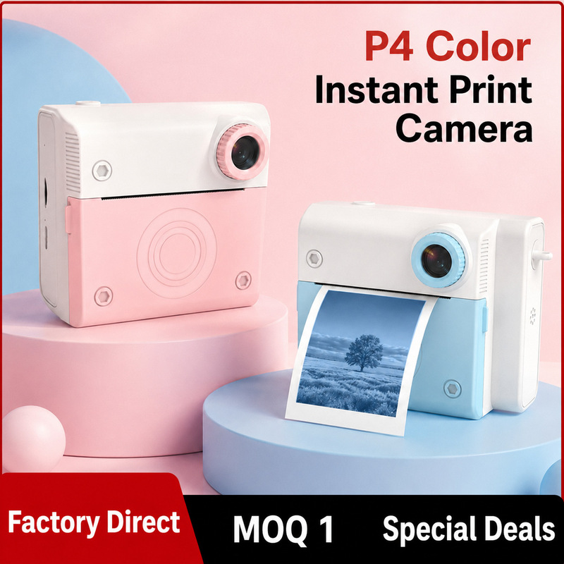 P4 Series High-Resolution Instant Print Camera for Children, Instant Photo Camera That Produces Great Photos with Just One Shot, Portable