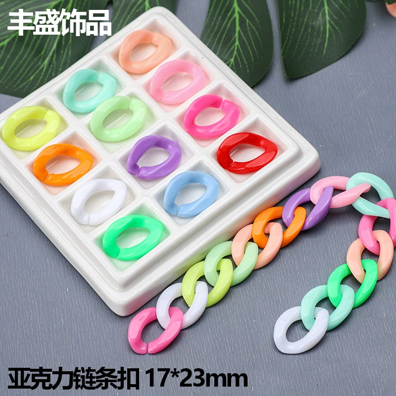 17*23 акриловая застежка из смолы цепи макарон радуги с открытым кольцом diy брелок ювелирные аксессуары