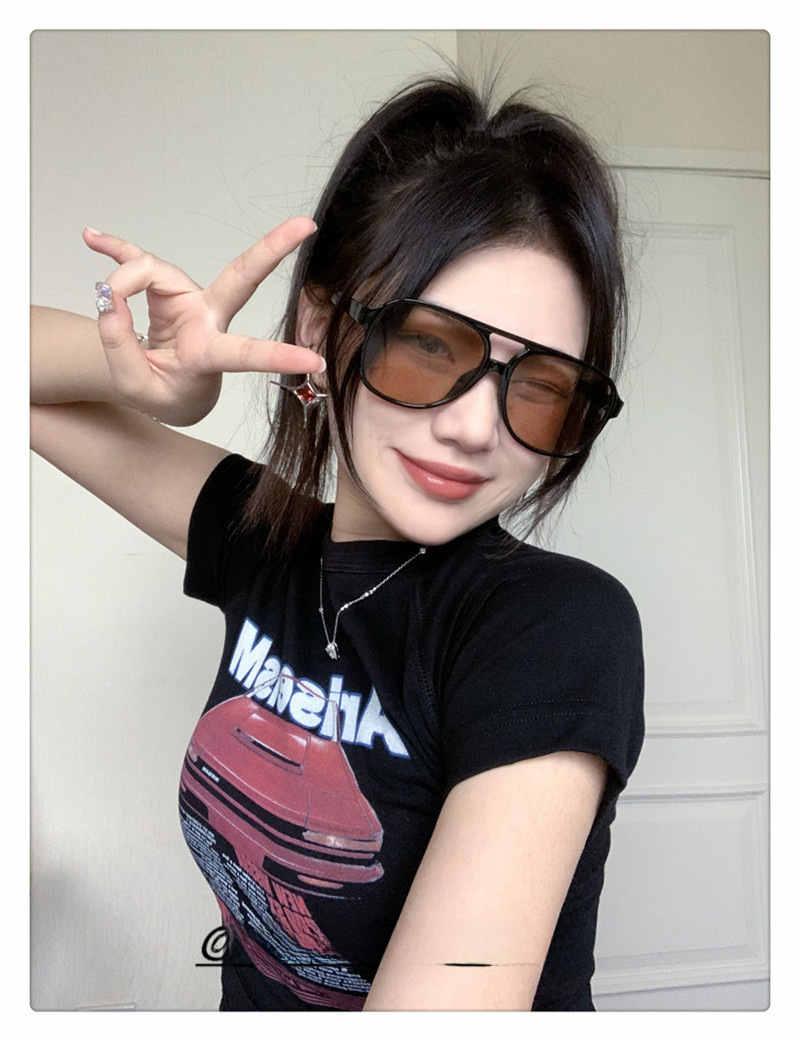 Retro Double Beam Sunglasses For Men Large Frame Trendy Design_voghion.com